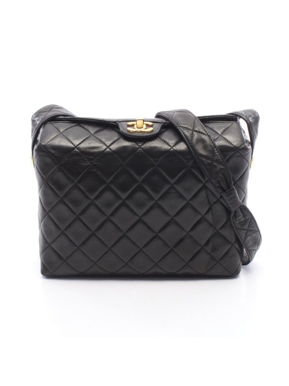 Chanel Shoulder Bag Quilted Black Lambskin